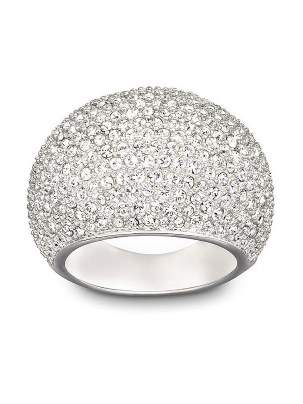 Swarovski Crystal Pavé Dome Rhodium Plated Ring, Size 52 (US Size 6), 1156313